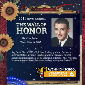 Gary Lee Detter. Haven Class of 1963