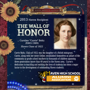 Caroline "Carrie" Beltz (1903-1989) Haven Class of 1922