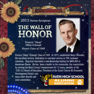 Francis "Shep" Elliot Schoepf, Haven Class of 1949