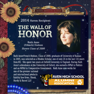 Ruth Anne (French) Hodson, Haven Class of 2000