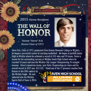 Steven "Steve" Eck. Haven Class of 1973