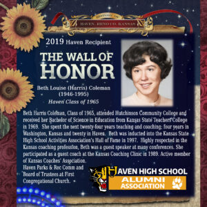 Beth Louise (Harris) Coleman (1946-1995) Haven Class of 1965