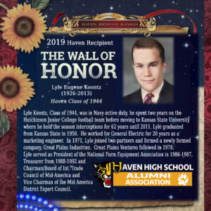 Lyle Euguene Koontz (1926-2013) Haven Class of 1944